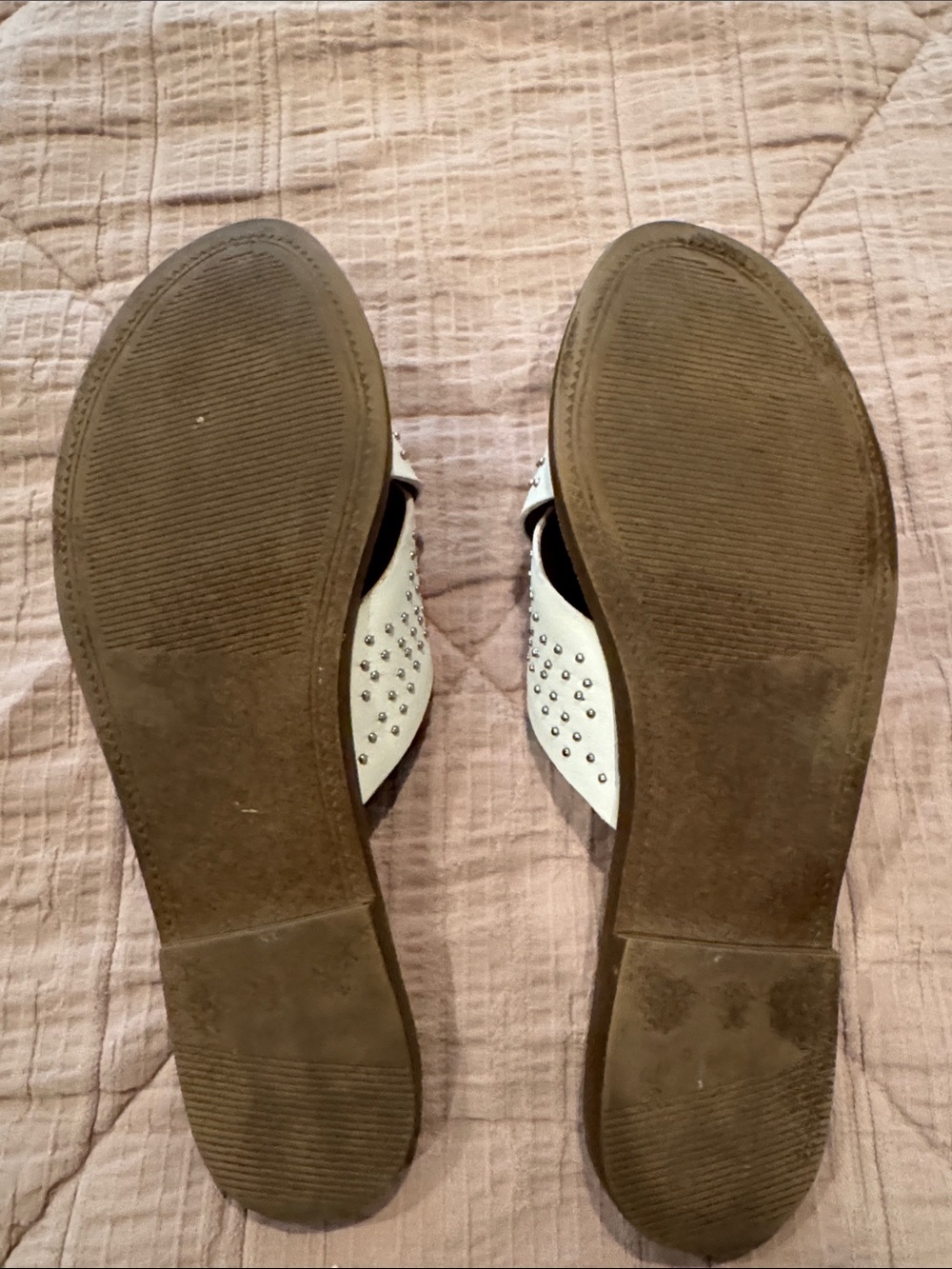 Steven By Steve Madden White Studded Crisscross Slide Sandals - Picture 5 of 5